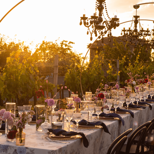 Cena romantica in vigna