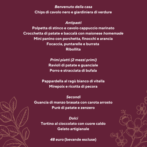 Menu San Valentino Olivella